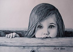 портрет для примера, сухая кисть 